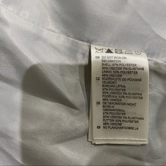 H&M Open Front Black Blazer Jacket Trim With Silver Chain Size 2 - Picture 7 of 12